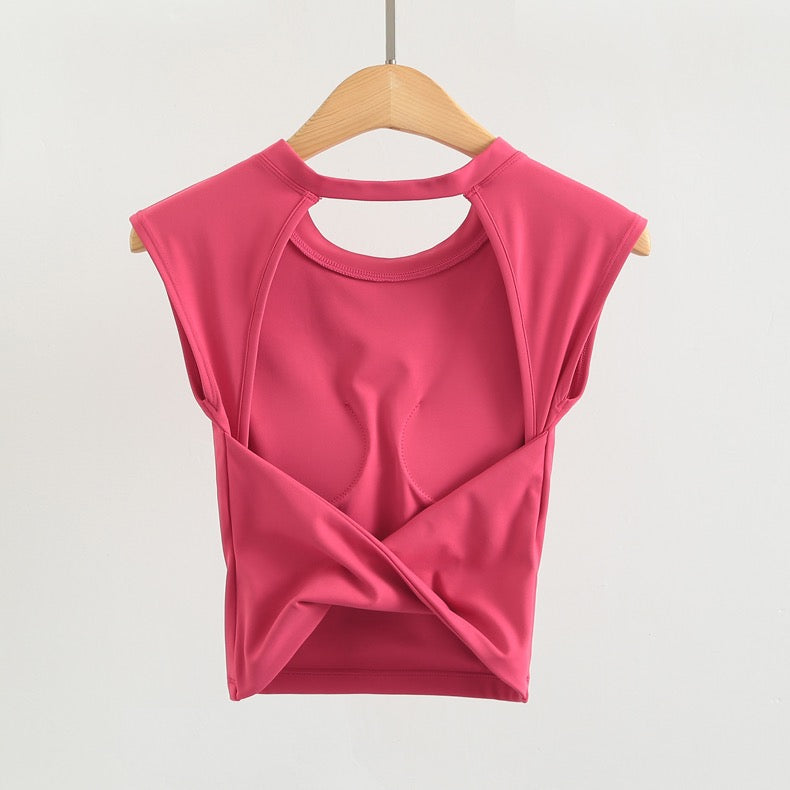 Zoe Back Twist Built-In Bra Top